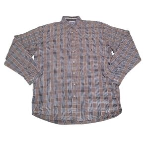 Cinch Button Down Plaid Long Sleeve Shirt Size Large